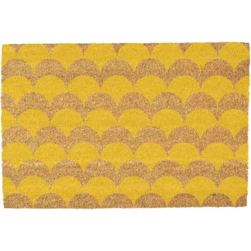 Morbuy Kokosmatte Fußmatte Außen Groß, Polyester Kokosmatten Fussmatte Garten rutschfest Waschbar für Terrasse, Flur, Küche, Haustür, Eingang (Gelb,40x60cm)