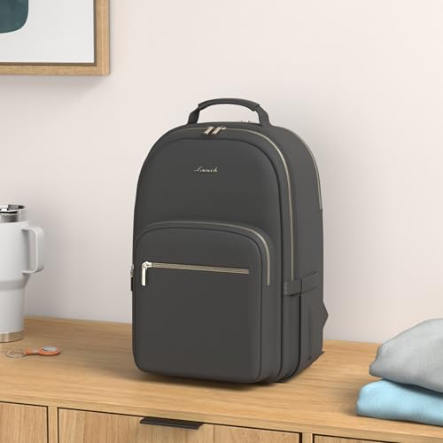 LOVEVOOK Laptop Backpack for Women 15.6 inch,Cute Womens Travel Backpack Purse,Professional Laptop Computer Bag,Waterproof Work Business College Teacher Bags Carry on Backpack with USB Port,Black-2 by LOVEVOOK - Image 2