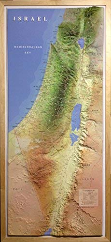 Carte En Relief 3D De La Terre Sainte (Israël) - Format Moyen 14.5 X 6.5 Cm, Couleurs, Finition Mate