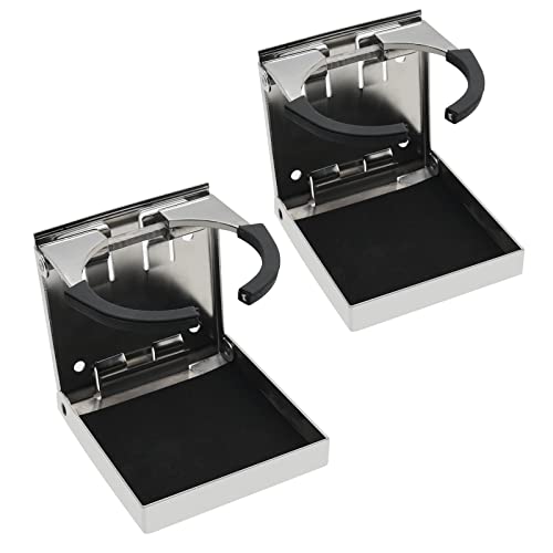 Portavasos plegable ajustable de acero inoxidable 2 piezas miniatura 6