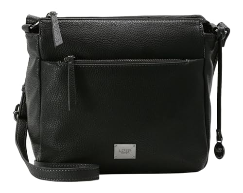 L.Credi Damen Budapest Umhängetasche, Schwarz (Schwarz), 9x23x25 cm L.Credi Damen Budapest Umhängetasche, Schwarz (Schwarz), 9x23x25 cm