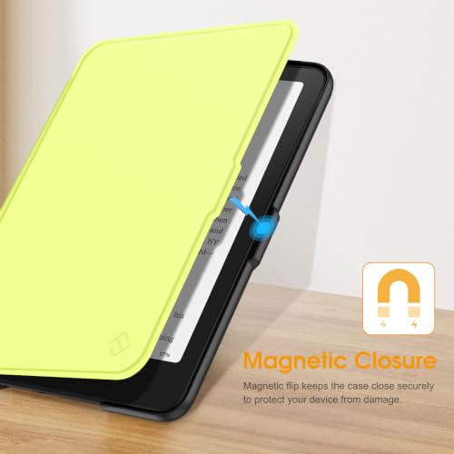 Image of Fintie Slim Case for 7 inch Kindle Paperwhite 12th Gen 2024 & Kindle Colorsoft | Lightweight PU Leather Hard Back Shell Cover, Magnetic Closure, Auto Wake /Sleep, for Kindle Paperwhite 2024, Citrus