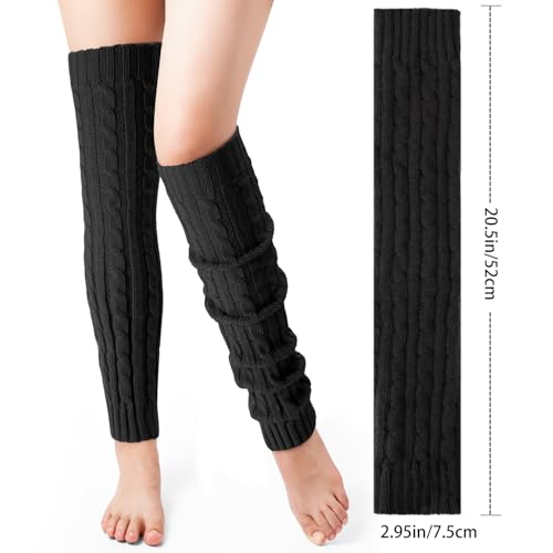 Pleneal Leg Warmers for Women - 1/2/3 Pairs Fashion Cable Knit Warm Leg Warmers 80s Accessories for Party Sports Yoga3