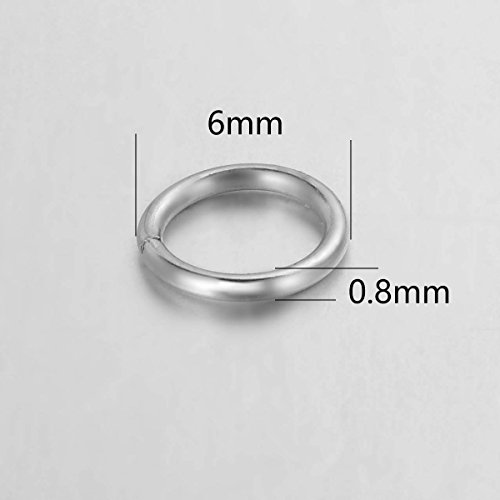 Valyria 500Pcs Silver Tone Stainless Steel Open Jump Ring Conectors For Jewelry Making,6Mmx0.8Mm #TOP1