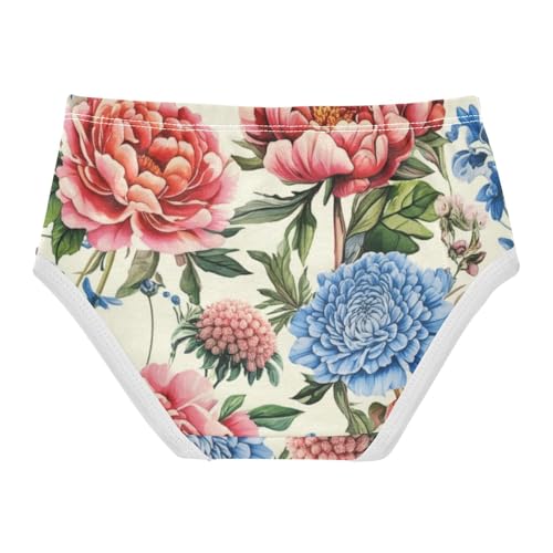 Toddler Girls Underwear 2t Cotton Cute Panties Girl Cartoon Briefs Underpants Rose Peony Pink Blue Florals2