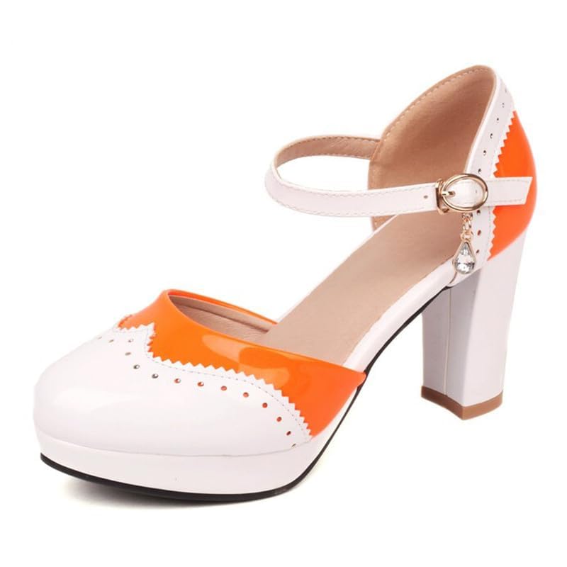Image of MEOTINA Cute Bow Heels Mary Janes Shoes Women Dress Platform Strappy High Heels Kawaii Shoes