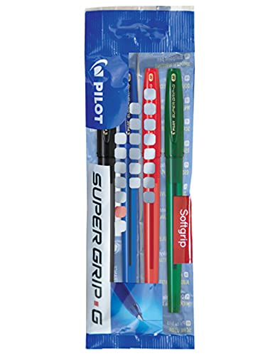 Pilot Supergrip G - Set di 4 penne a sfera, punta
