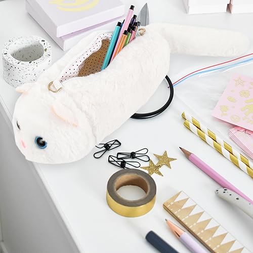 Image of Minache Women Mini Cat Plush Crossbody Bag Shoulder Bag Stationery Pouch Ladies Cosmetic Bag