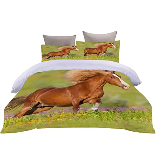 Cheval housse de couette 220x240 en microfibre premium ultra douce imprimée 3D