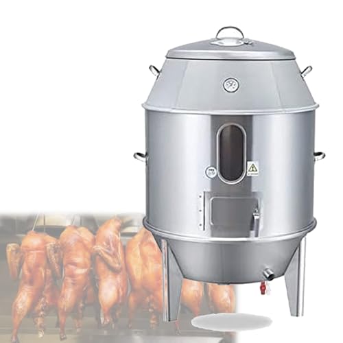 Horno comercial de carbón for pato, versión mejorada y espesada, doble gas de acero inoxidable, diseño de ventana, incluye 15 ganchos y 20 pasadores de cola for cordero, pollo