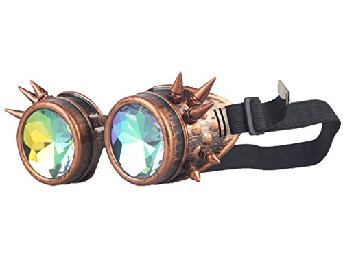ZAIQUN Kaleidoscope Glasses Steampunk Goggles Rivet Steampunk Windproof Mirror Vintage Gothic Rave Rainbow Crystal Lenses Glasses steampunk buy now online ZAIQUN Kaleidoscope Glasses Steampunk Goggles Rivet Steampunk Windproof Mirror Vintage Gothic Rave Rainbow Crystal Lenses Glasses steampunk buy now online