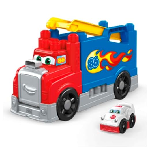 MEGA Bloks Mon Camion de Course, jeu de voiture et de blocs de construction, 15 pièces, jouet pour bébé et enfant de 1 à 5 ans, FVJ01