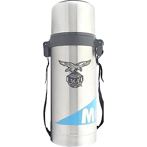 Image of Eagle Monalisa Stainless Steel Vacuum Double Wall Hot & Cold Bottle for Office Home 1000 ml Flask (Pack of 1, Silver, Steel)