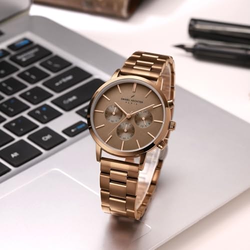 Image of Daniel Hechter Paris Wagram Collection Chronograph Watch for Men with Round Dial, Quartz Movement, Three Sub-Dials and Stainless Steel Strap - DHM1051