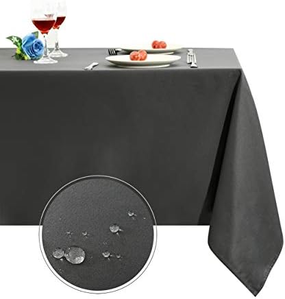 Obstal Rectangle Table Cloth, Oil-Proof Spill-Proof and Water Resistance Microfiber Tablecloth, Decorative Fabric Table Cover for Outdoor and Indoor Use (Grey, 60 x 84 Inch)