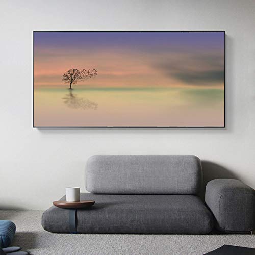 Affiche paysage naturel ciel mer 30x60cm de style peinture imprimée sur toile sans cadre