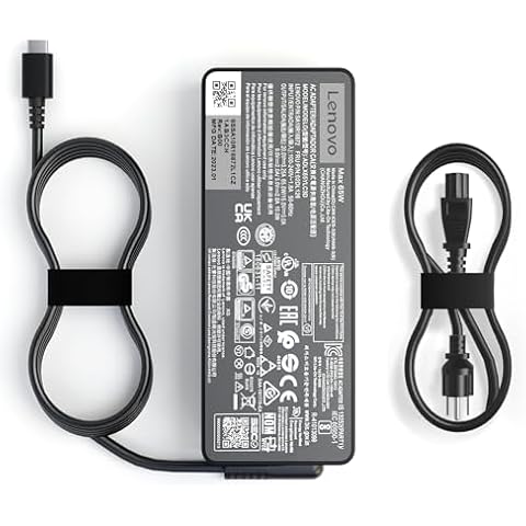 65W USB C Type c AC Charger Fit for Lenovo ThinkPad T480 T480S ADLX65YLC3D 4X20M26268 ADLX65YLC2A ADLX65YAC2A ADLX65YCC2A ADLX65YDC2A Model Laptop Power Supply Adapter Cord Cover