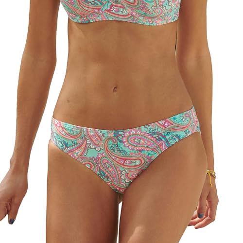 LASCANA Women's Paisley Print Classic Bikini Bottom