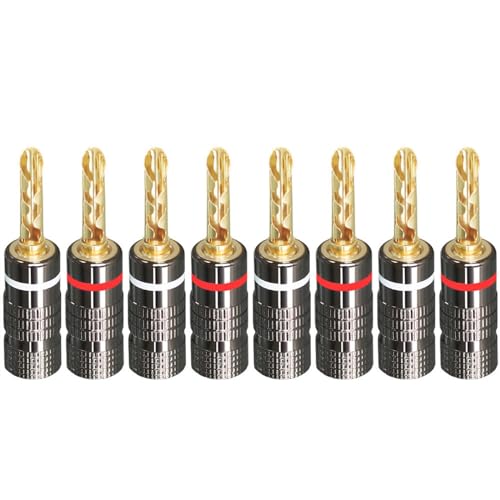 Connecteur banane plaqué or coudé 4mm avec verrouillage par vis robuste
