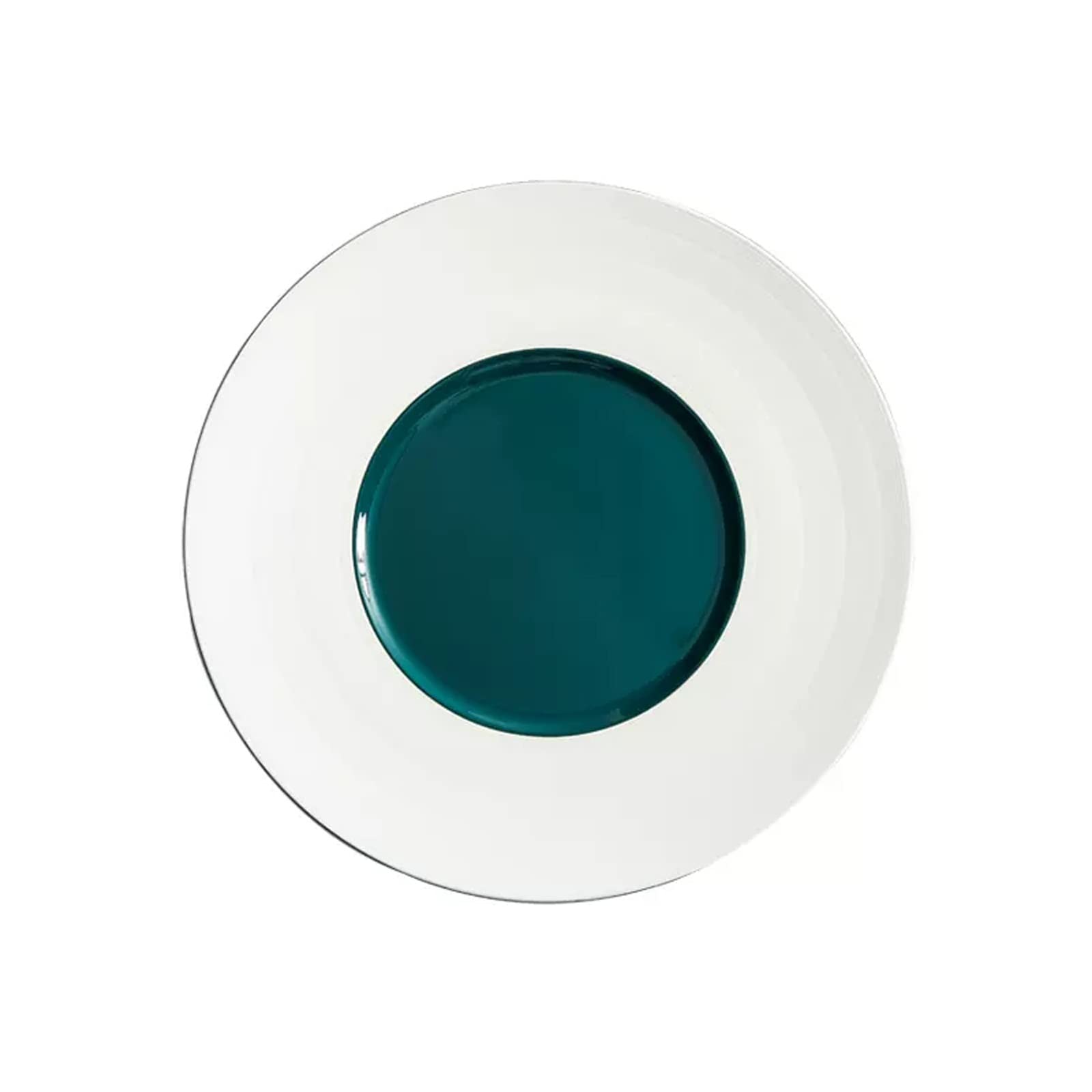 Cubiertos de cerámica Plato de Cena de cerámica de Estilo Occidental Plato de Carne Redondo Plato de Cena Verde para Carne, Pasta, Pizza, hogar, Fiesta, Restaurante Plato(11.2 Inch)