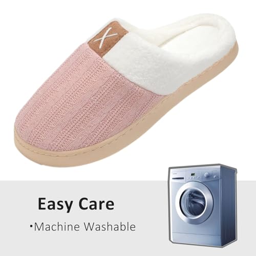 Women's House Slippers Memory Foam Bedroom Slippers Indoor Outdoor Slip On Home Shoes with Soft Terry Lining3
