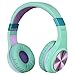 immagine 1Riwbox XBT-80 Cuffie over-ear Bluetooth Wireless, pieghevoli stereo, con microfono e controllo del volume, e jack per PC/ cellulari/ TV/ iPad, Purple Green