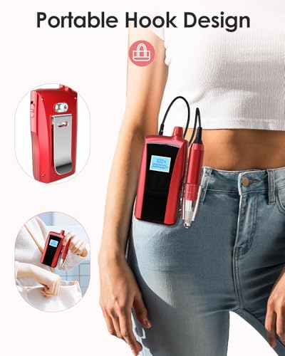 Perceuse à ongles acrylique électrique portable 30000 tr/min avec affichage LED - 7