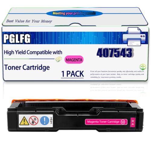 Image of KYTGV Compatible for Ricoh 407543 407544 407545 407546 Toner Cartridge Work for SP C261SFNw C260DNw C260SFNw C261DNw Printers, High Yield 2300 Pages, with Chip (1 Pack Magenta)