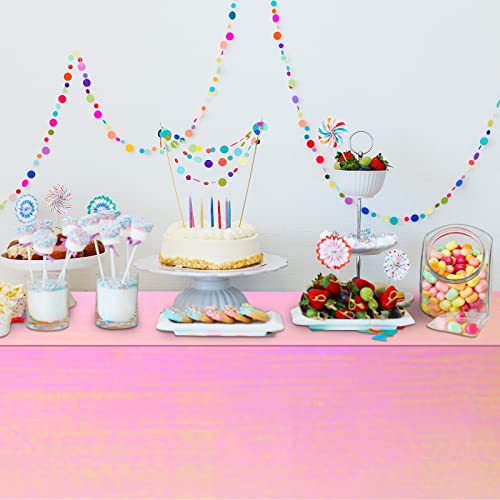 3 Pcs Iridescent Plastic Tablecloths Shiny Disposable Laser Rainbow Rectangle Table Covers Holographic Foil Metallic Tablecloth Iridescent Party Decorations Birthday Bridal Wedding Christmas 54"X108" #TOP5