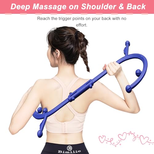 Birthday gifts for women/men Back and Neck Massager - Massage Trigger Point Cane,Self Massage Tool Muscle Release Tool(Blue), Gifts for Women/Men - Thumbnail 6