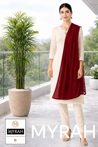 Image of MYRAH Chiffon Solid Casual Daily Use Dupatta For Women's & Girls Length - 2.50 Meter
