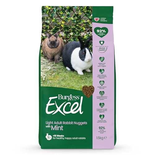 Burgess Excel Light Rabbit Food with Mint, 3kg - Weight Management Rabbit Nuggets - Pellets for Overweight Rabbits (Pack of 2) - Image 5