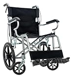 Medical Store Silla de Ruedas de Traslado, Modelo ST18DS_MS , Acero Resistente, Con Respaldo Abatible, Descansapies de...