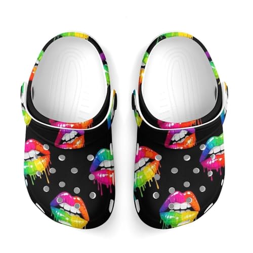 Toddler's Fashion Outdoor Beach Pool Shoes for Cute Summer Style, LGBT Gay Homosexual Lesbian Rainbow Lips Pride Art