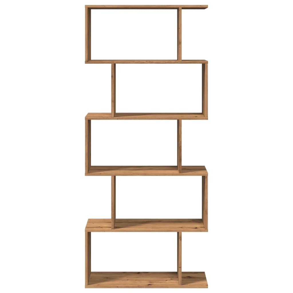 Scaffale divisorio a 5 ripiani, in rovere Artisan, 70 x 24 x 161 cm, robusto materiale in legno, versatile, per soggiorno, ufficio, camera da letto o corridoio, con molto spazio e superficie