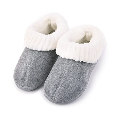 Bandolino Women's House Shoes, Warm Plush Lined Wool Clog Winter Slippers, Rubber Soled Indoor/Outdoor Womens Slipper