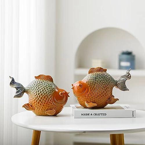 Amazon.co.jp: 金魚 置物 オブジェ 玄関飾り 本棚飾り 風水グッズ 玄関