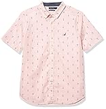 Nautica Men's Anchor Print Poplin Shirt, Cradle Pink, X-Large