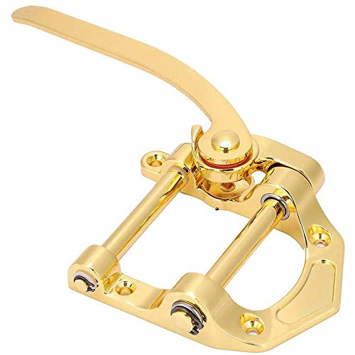 Tzong Small Rocker Guitar Vibrato Bridge Tailpiece Parts System Arm with Nut and Spring, for Electric Guitar Gold