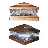 2 Pack Copper Square 6x6 Solar Powered LED Post Cap Lights PL248 (Copper, fit 6