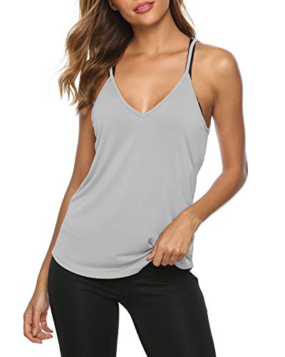 Image of LEXISLOVE Womens Workout Shirts Sexy Open Back Activewear Workout Clothes Sports Yoga Tank Tops