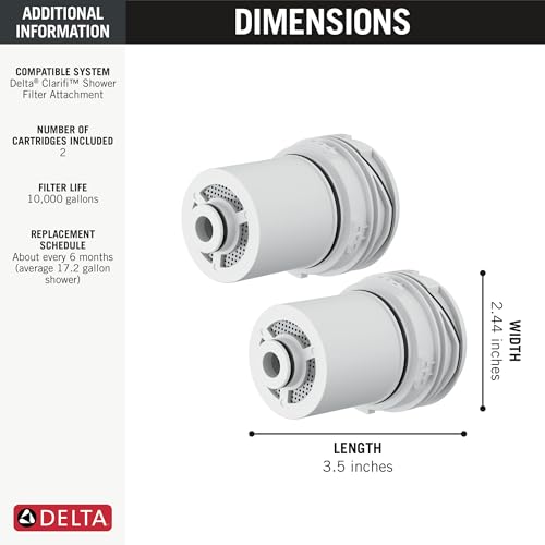 Delta Faucet Clarifi Replacement Shower Filter Cartridge 2-Pack, 5RC100 - Image 4