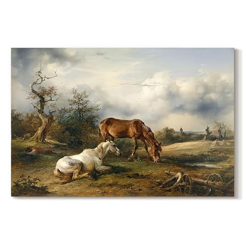 Friedrich Gauermann | Horses In A Quiet Meadow | Canvas Wall Art | GAL088