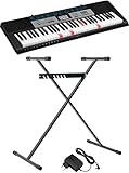  Casio LK-136SET Keyboard Schwarz inkl. Netzteil, inkl. Stativ, Leuchttasten