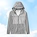 Sun Protection Shirts for Men Lightweight Quick Dry Workout Hooded Jacket UV Hiking Outdoor Fishing Tops with Pocket(Gray,4X-Large)