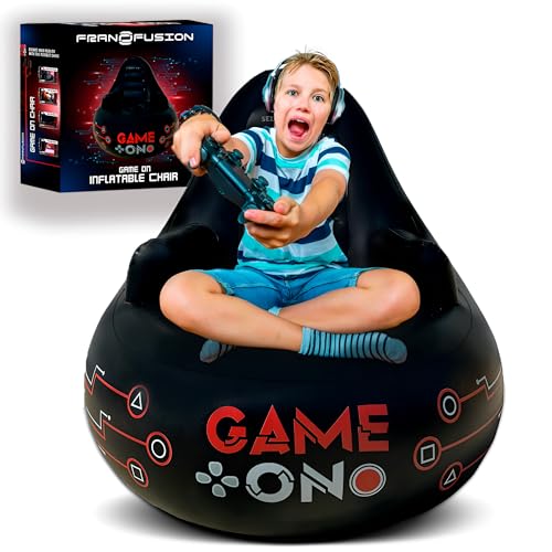 Huge Inflatable Gaming Chairs for Adults, Kids & Teens of All Ages – with Cup Holders & Side Pocket – Premium Game Chair for Gaming Room Décor, Video Gaming, and Comfortable Seating