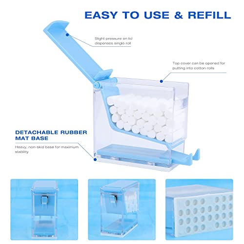 Faruijie ANYAMIANJUANHE-BLUE Dental Cotton Roll Dispenser Holder Organizer Hygienic Cotton Roll Divider Professional Clinic Home Use Transparent Press Type thumb #6