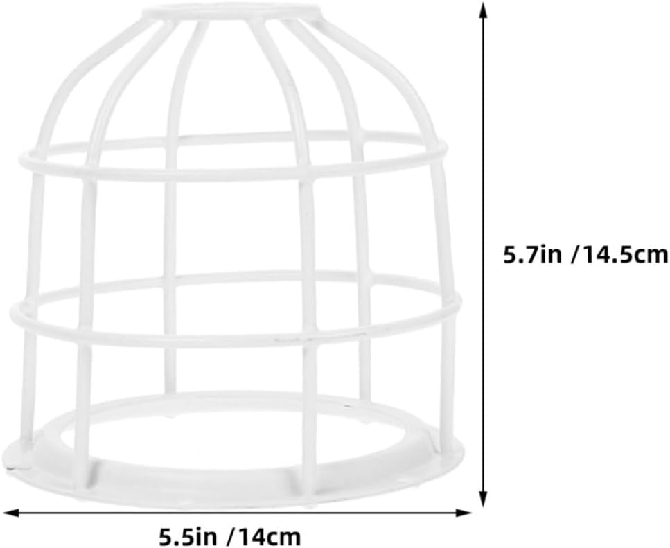 2pcs Industrial Lamp Bulb Guard Cage Iron Wire Mesh, Easy Installation and Heat Dissipation, White Metal Light Shade for Work Area and Factories Protection
