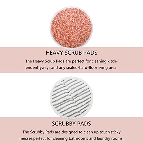 Replacement Pads for Bissell Spinwave Mop: 10 Pads for Bissell Spinwave,Spin Wave,Crosswave Expert/Pet/Cordless Hard Floor 2124 20393 2039a 20399 2039w 23159 23157 Spin Mop Cleaner Scrub Scrubber Pads