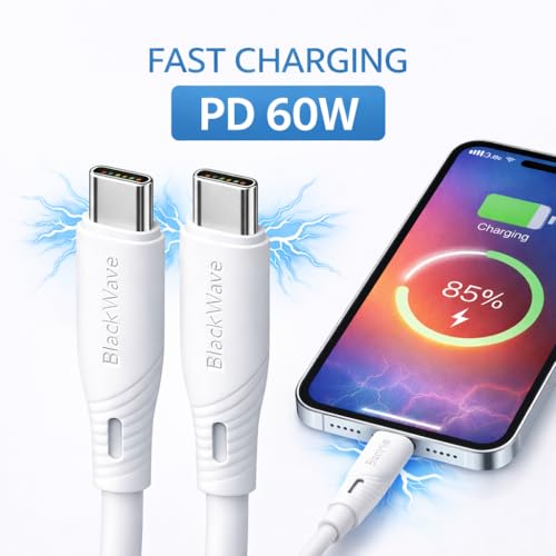 Cavo USB-C a USB-C 100 cm, Ricarica Rapida PD 60W, Cavo di Ricarica e Trasferimento Dati per iPhone 17/16/15 Pro Max/Plus, iPad Pro/Air, MacBook, Samsung Galaxy, tablet, laptop